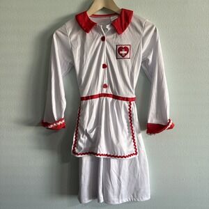 Red Cross Nurse Costume Youth Girls Medium 8-10 Halloween dress up